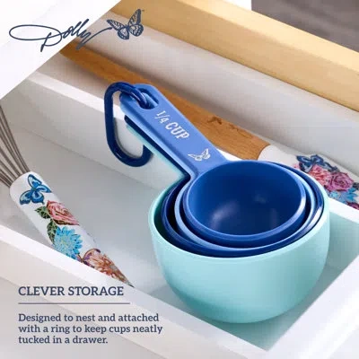 Dolly Parton Stainless Steel Measuring Cups In Blue