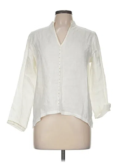 Pre-owned Dolma 3/4 Sleeve Button Down Shirt In Ivory