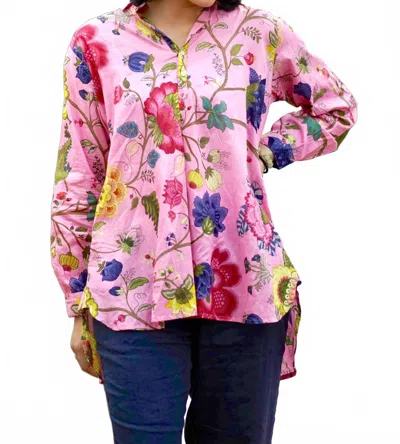 Dolma Anoushka Printed Top In Bubblegum In Multi