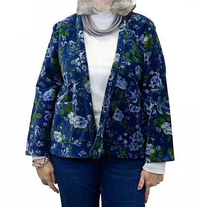 Dolma Astrid Velvet Jacket In Navy In Blue