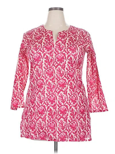 Pre-owned Dolma Long Sleeve Blouse In Pink