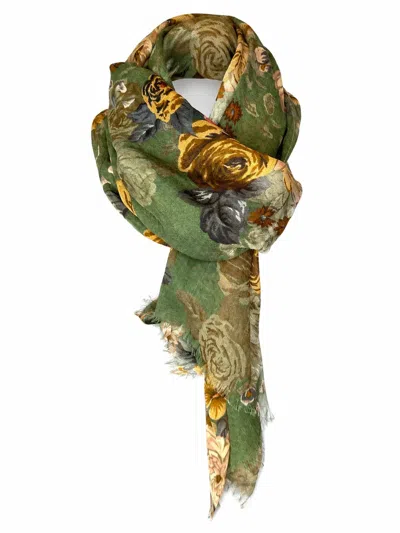 Dolma Women's Wool Silk Scarf In Olive In Green