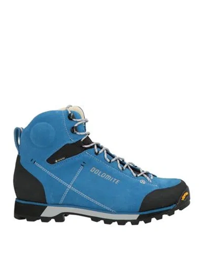 Dolomite Man Ankle Boots Azure Size 9 Leather, Textile Fibers In Blue
