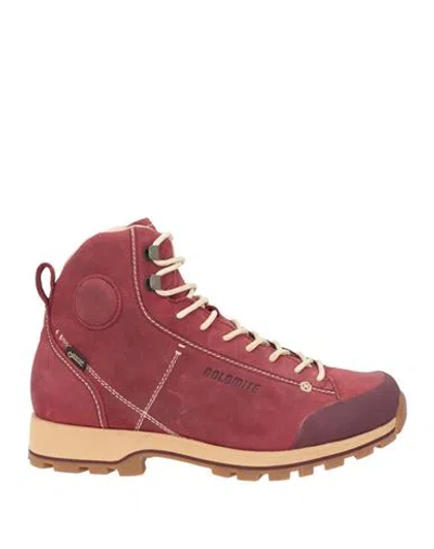 Dolomite Woman Ankle Boots Burgundy Size 7.5 Leather, Rubber In Red