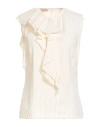 Dolores Promesas Woman Top Ivory Size 12 Cotton, Viscose, Polyester, Metallic Fiber