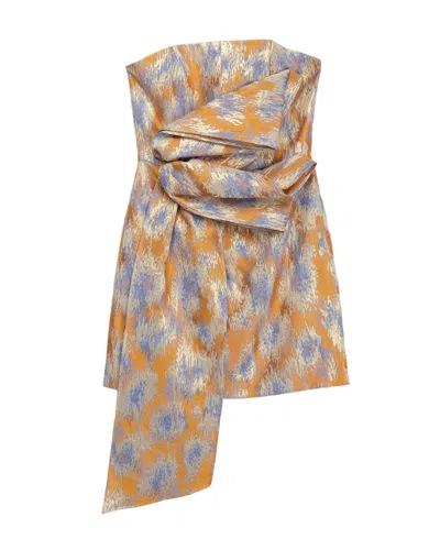 Dolores Promesas Women's Apricot Bow Mini Dress In Orange