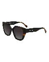 Dolores Promesas Women's Black And Havana Beveled Spectacle With Peak Tendency In Black