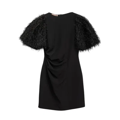 Dolores Promesas Women's Black Cecilia Feather Dress