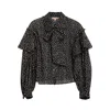 Dolores Promesas Women's Black Chérie Polka Dot Blouse