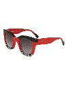 Dolores Promesas Women's Black / Red Glasses With Red Square Patterned Trend In Black/red