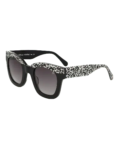 Dolores Promesas Women's Black Square Trend Sunglasses With Polka Dot Print