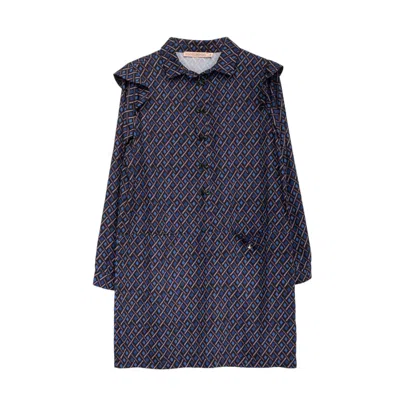 Dolores Promesas Women's Blue Elena Geometric Print Dress