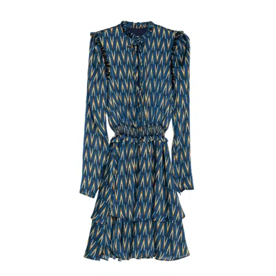 Dolores Promesas Women's Blue Pyramids Printed Dress