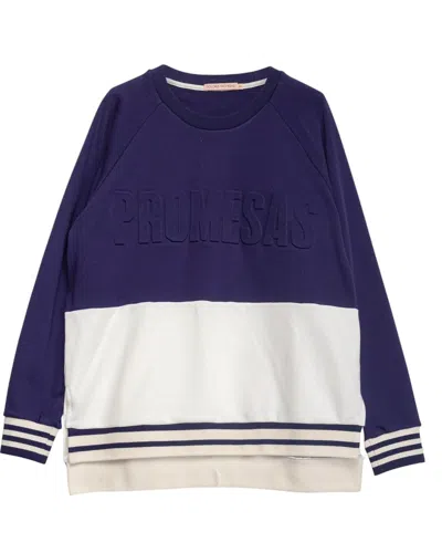 Dolores Promesas Women's Blue / White Bicolor Promesas Blue Sweatshirt In Blue/white