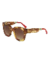 Dolores Promesas Women's Brown Black And Red Square Trendy Glasses With Polka Dot Print In Brown