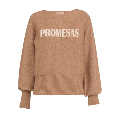 Dolores Promesas Women's Brown Camel Promesas Knitted Sweater