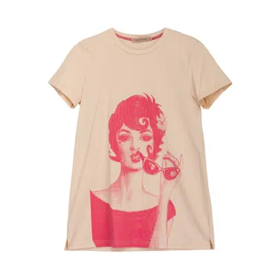 Dolores Promesas Women's Brown Dolores Beige Illustrated T-shirt