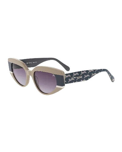Dolores Promesas Women's Gold / Black Beige, White And Gray Cat Eye Tendency Glasses In Gold/black
