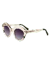 Dolores Promesas Women's Grey Glasses With A Tendency To Crystal And Green Cat Eye In Grey