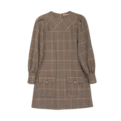Dolores Promesas Women's Grey Margot Puffed Sleeve Dress
