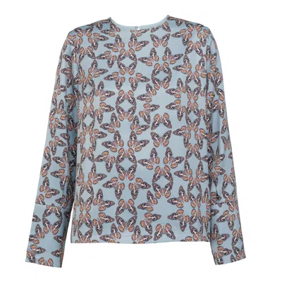 Dolores Promesas Women's Light Blue Butterflies Blouse