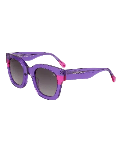 Dolores Promesas Women's Pink / Purple Lilac And Fuchsia Square Trend Sunglasses In Pink/purple