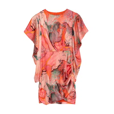 Dolores Promesas Women's Pink / Purple Marble Satin Mini Dress In Pink/purple