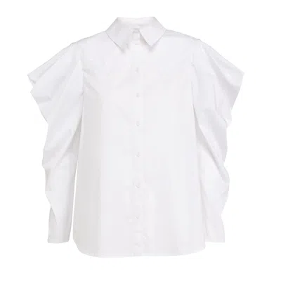 Dolores Promesas Women's Puffed Sleeve Blouse White