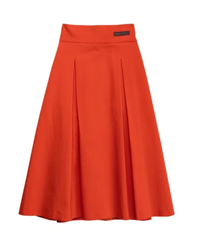 Dolores Promesas Women's Red Cotton Midi Skirt With Back Bow