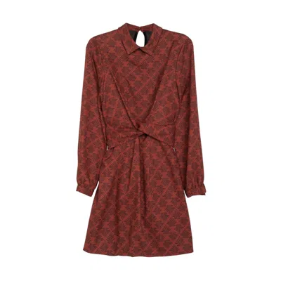Dolores Promesas Women's Red Garnet Printed Shirt Dress