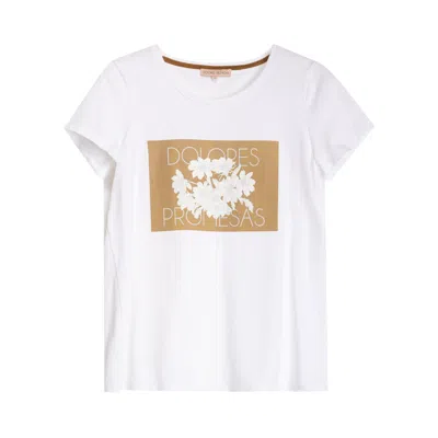 Dolores Promesas Women's White Fleurir T-shirt