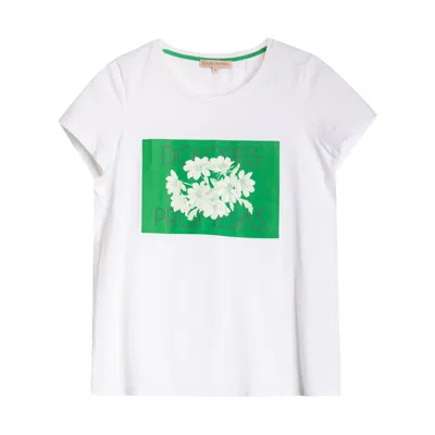 Dolores Promesas Women's White Green Fleurir T-shirt