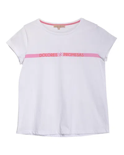 Dolores Promesas Women's White Pink Dolores Logo T-shirt