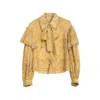 Dolores Promesas Women's Yellow / Orange Dune Blouse With Bow Collar
