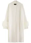 Dom Goor Shearling-trimmed Wool-blend Cardigan In Cream