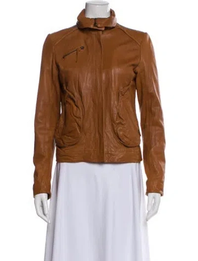 Pre-owned Doma Biker Jacket In Brown