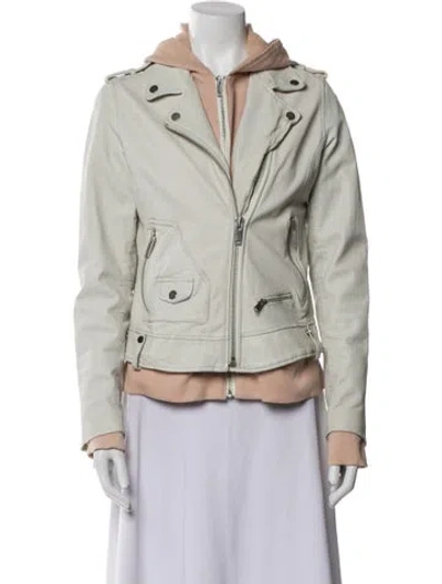 Pre-owned Doma Biker Jacket In White