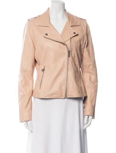 Pre-owned Doma Lamb Leather Biker Jacket In Neutrals
