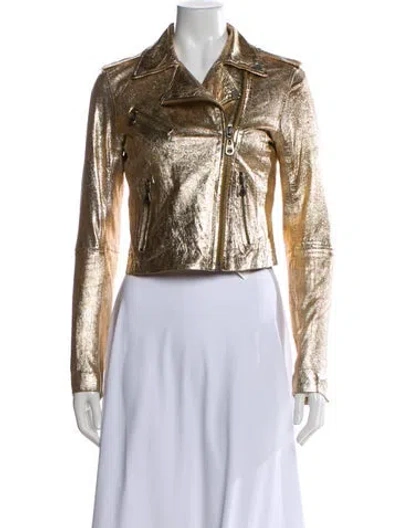 Pre-owned Doma Leather Biker Jacket In Multi