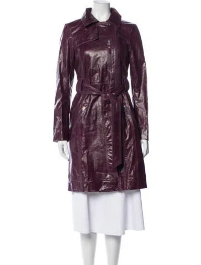 Pre-owned Doma Leather Coat In Purple
