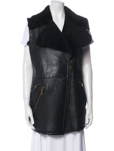 Pre-owned Doma Leather Vest In Black