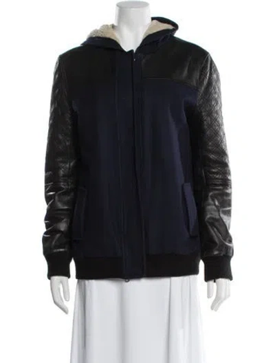 Pre-owned Doma Wool Bomber Jacket In Blue