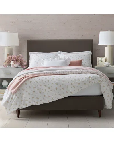 Domani Home Jardin Linen Duvet Set - Pink In White