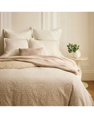 Domani Home Naya Linen Duvet Set - White/taupe In Neutral