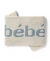 Domani Home Bebe Baby Blanket In Ivory/blue