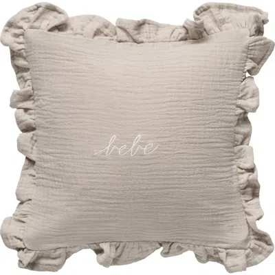 Domani Home Bebe Ruffle Cotton Gauze Accent Pillow In Taupe