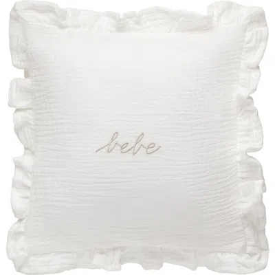 Domani Home Bebe Ruffle Cotton Gauze Accent Pillow In White