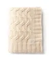 Domani Home Cable Knit Throw Blanket In Beige