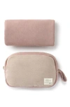 Domani Home Dotty Pouch And Blanket Set In Blush