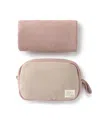 Domani Home Dotty Pouch And Blanket Set In Pink And Cream